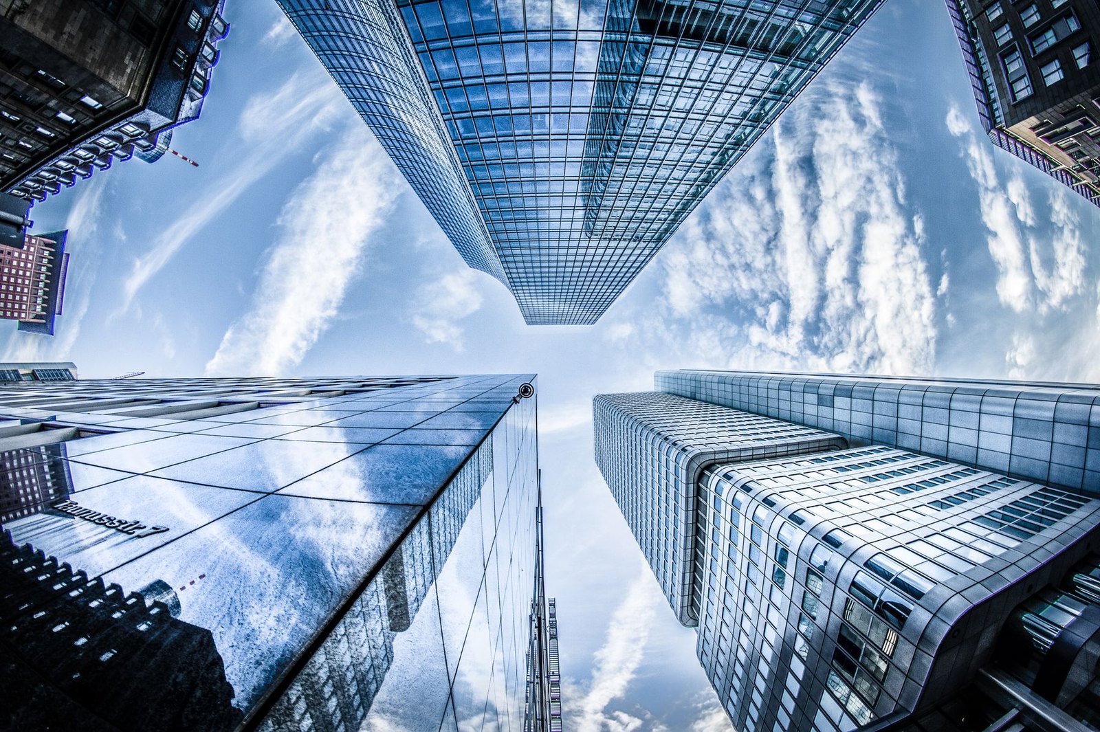 Modern glass commercial office towers